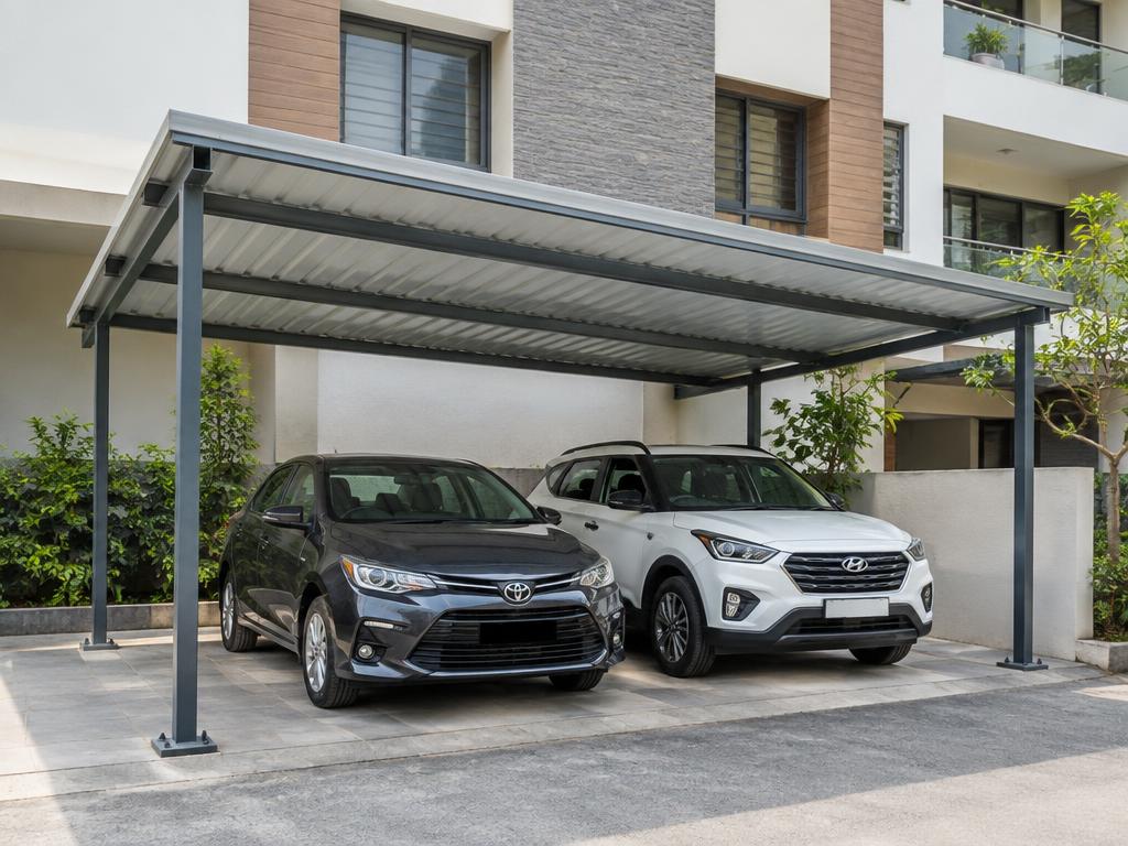 Illustrative example of parking shed / canopy
